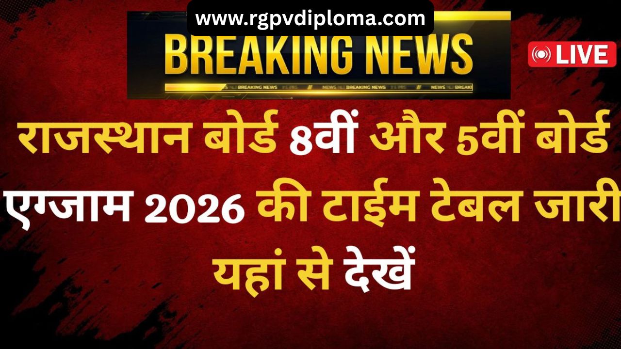 RBSE Board Exam Time Table 2026